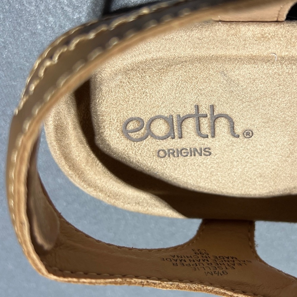 Earth Origins Etsellie Tan Leather Strappy Comfort Sandals Womens 9.5 M Brown - Picture 8 of 12